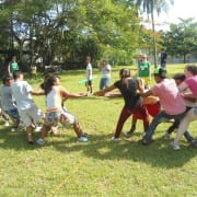 Tug of war at sports day at the Holy Family Retreat Centre
