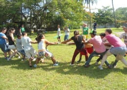 Tug of war at sports day at the Holy Family Retreat Centre
