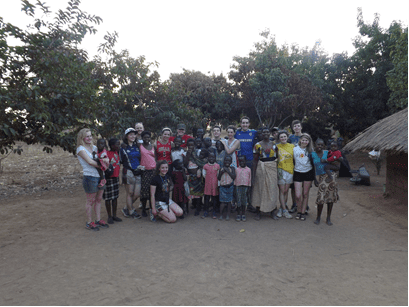 SERVE Volunteer group meeting the community near Luyando farm (Zambia)