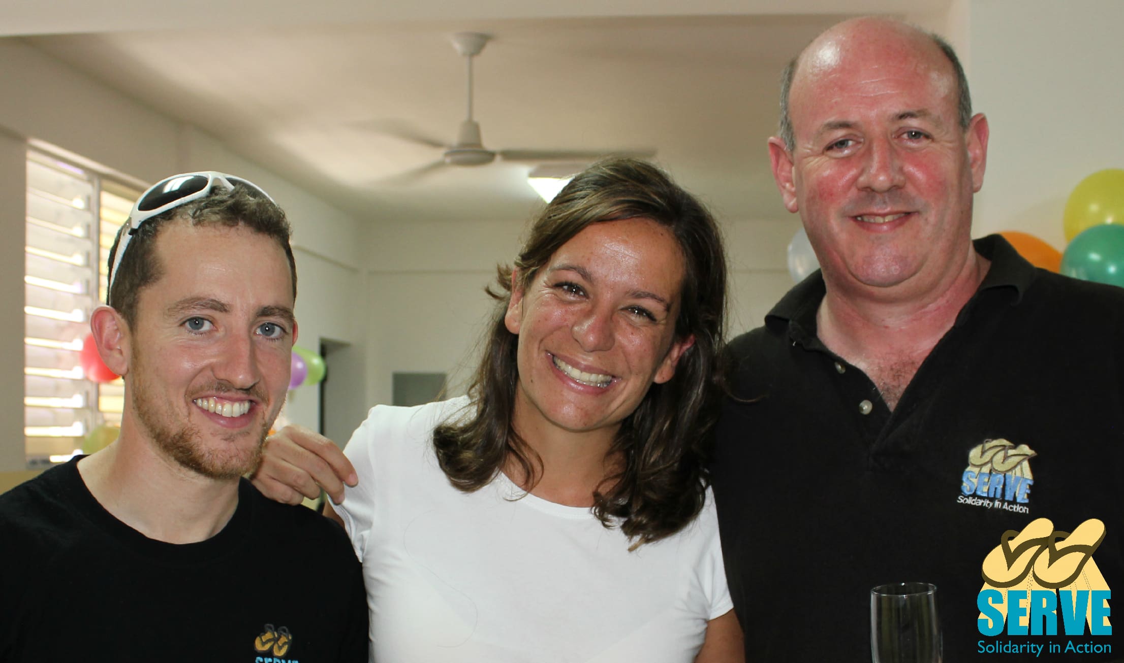 Stephen Stranney (Past SERVE volunteer - acted as consultant engineer throughout this project), Patricia Giraldo (AYC) and Gerry O' Connor (SERVE)