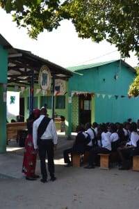 Young Africa Agritech students and teachers getting ready to commence the graduation ceremony in Dondo, Mozambique.