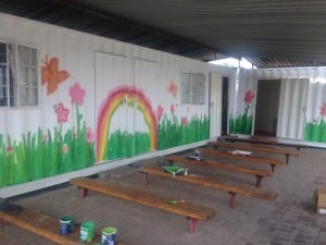 Students from Colaiste Cois Life and Step up and Serve youth group gave the Tsholofelo clinic in Siza a face lift.