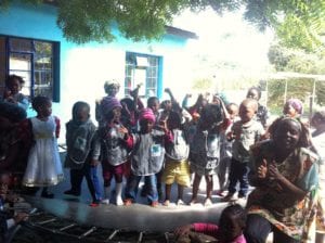 The creche children enjoying a break'